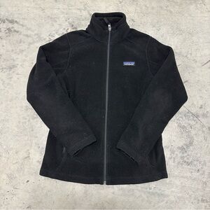Patagonia Jacket Womens Small Black Classic Synchilla Fleece Worn Wear Outdoor